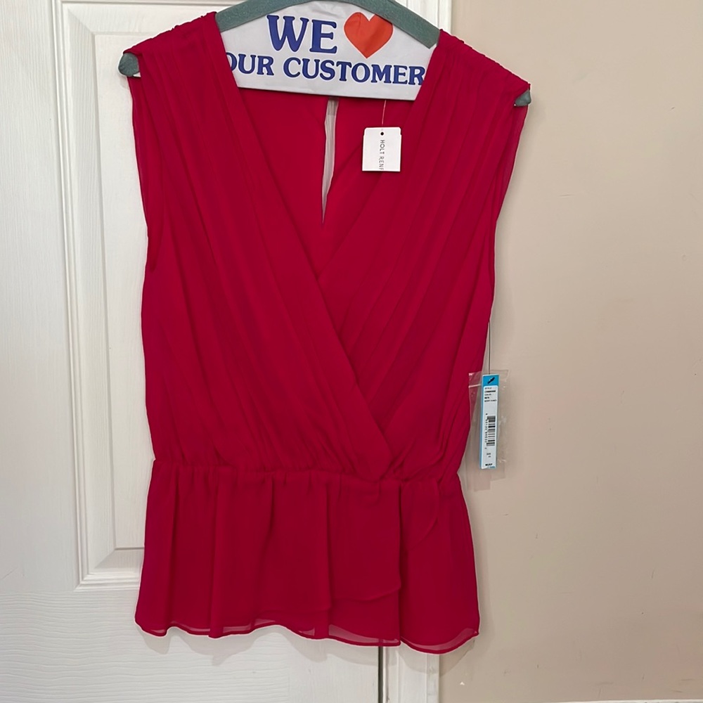 Alice and Olivia sleeveless pink blouse